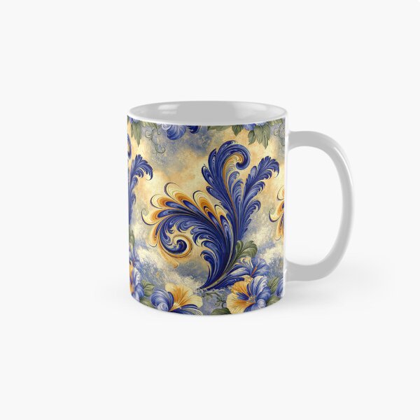 Item preview, Elegant Floral Marbled Swirls in Blue and Gold designed and sold by Piotrek0001.