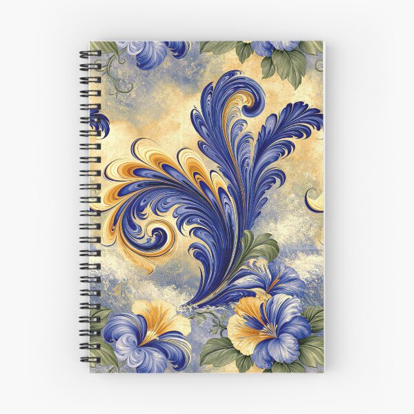 Item preview, Elegant Floral Marbled Swirls in Blue and Gold designed and sold by Piotrek0001.