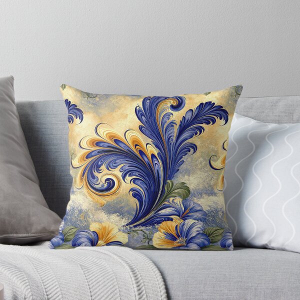 Item preview, Elegant Floral Marbled Swirls in Blue and Gold designed and sold by Piotrek0001.