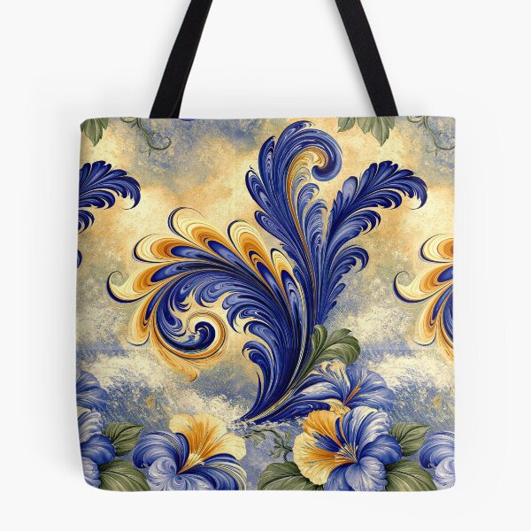 Item preview, Elegant Floral Marbled Swirls in Blue and Gold designed and sold by Piotrek0001.