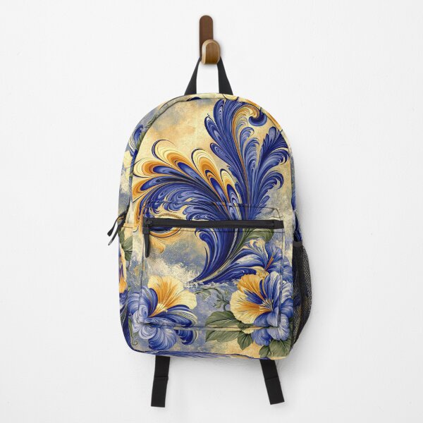 Item preview, Elegant Floral Marbled Swirls in Blue and Gold designed and sold by Piotrek0001.