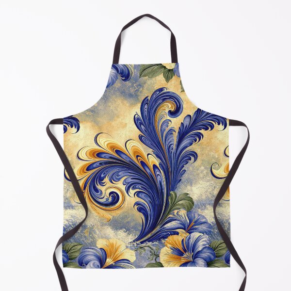 Item preview, Elegant Floral Marbled Swirls in Blue and Gold designed and sold by Piotrek0001.