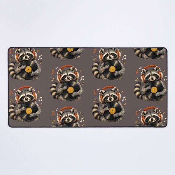 Item preview, Happy Raccoon Enjoying Music on Vinyl designed and sold by Kolibra.
