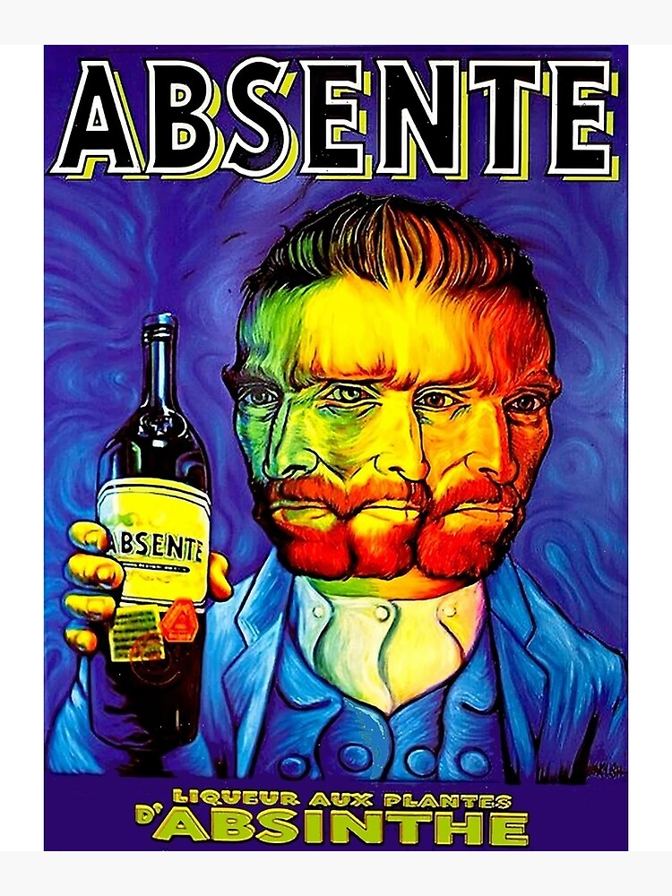 Absente (Absinthe) Van Gogh Parody Vintage Poster by clothorama
