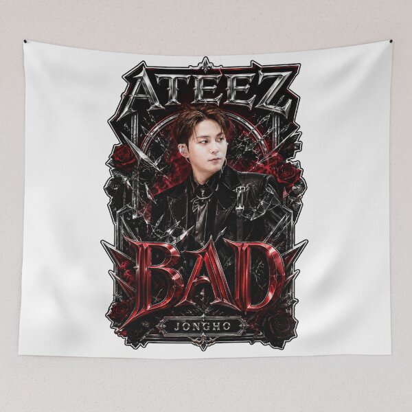 Item preview, ATEEZ Jongho BAD Song Vintage Leather Suit Vocalist Fan Art designed and sold by Valeree Store.