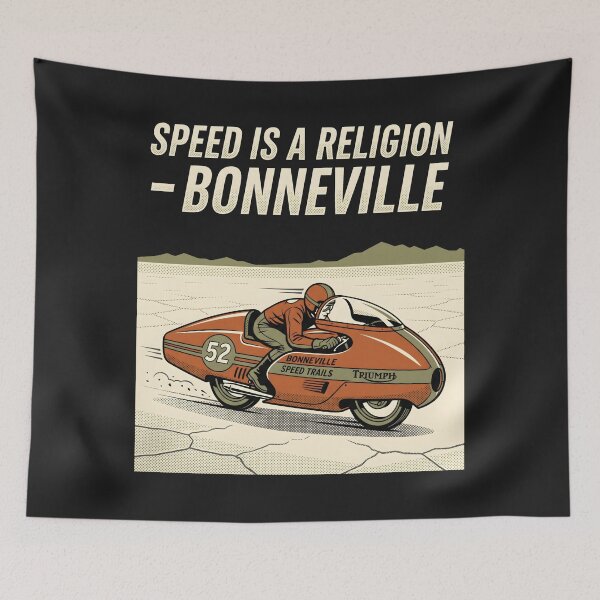 Item preview, Cafe Racer Bonneville - Vintage Motorcycle Art Speed Trails Poster designed and sold by SplashTastic.