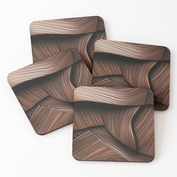Item preview, Abstract Brown Wood Texture 3D Curved Waves Pattern designed and sold by LYAN-STORE.