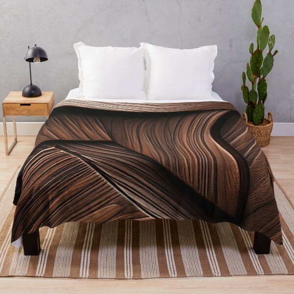 Item preview, Abstract Brown Wood Texture 3D Curved Waves Pattern designed and sold by LYAN-STORE.