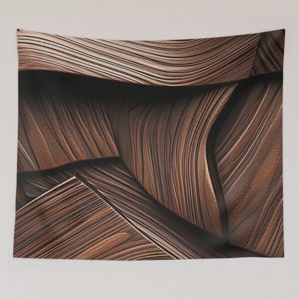Item preview, Abstract Brown Wood Texture 3D Curved Waves Pattern designed and sold by LYAN-STORE.