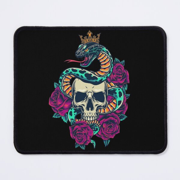 Item preview, Majestic Cobra King Skull with Purple Roses designed and sold by PinkGothica.