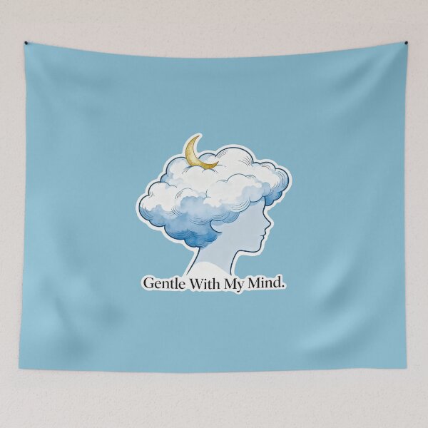 Item preview, Gentle With My Mind – Cloud Hair Crescent Moon Mental Health Awareness designed and sold by Ideeplyfeltit.