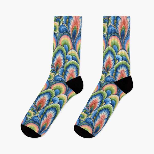 Item preview, Vibrant Peacock Feather Marbled Pattern designed and sold by Piotrek0001.