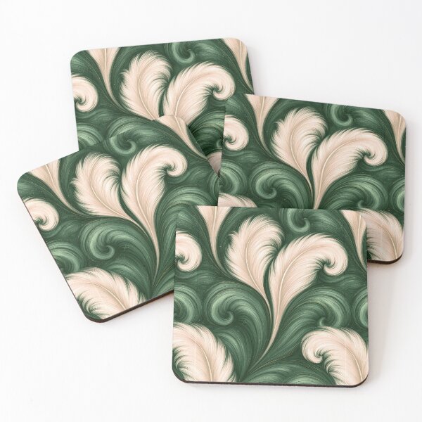 Item preview, Ethereal Green and White Feathered Marble Art designed and sold by Piotrek0001.