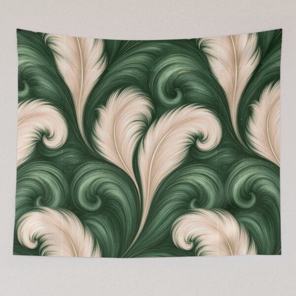 Item preview, Ethereal Green and White Feathered Marble Art designed and sold by Piotrek0001.