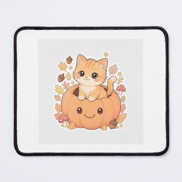 Item preview, Cute Pumpkin Cat Sticker | Kawaii Halloween Cat | Autumn Vinyl Decal designed and sold by usaniya.