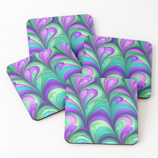 Item preview, Purple and Teal Heart Swirl Marbled Design designed and sold by Piotrek0001.