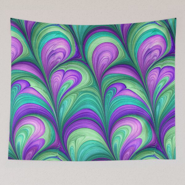 Item preview, Purple and Teal Heart Swirl Marbled Design designed and sold by Piotrek0001.