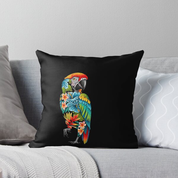 Item preview, Colorful Floral Macaw Parrot Wildlife Illustration designed and sold by elderberry.