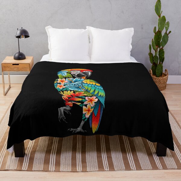 Item preview, Colorful Floral Macaw Parrot Wildlife Illustration designed and sold by elderberry.
