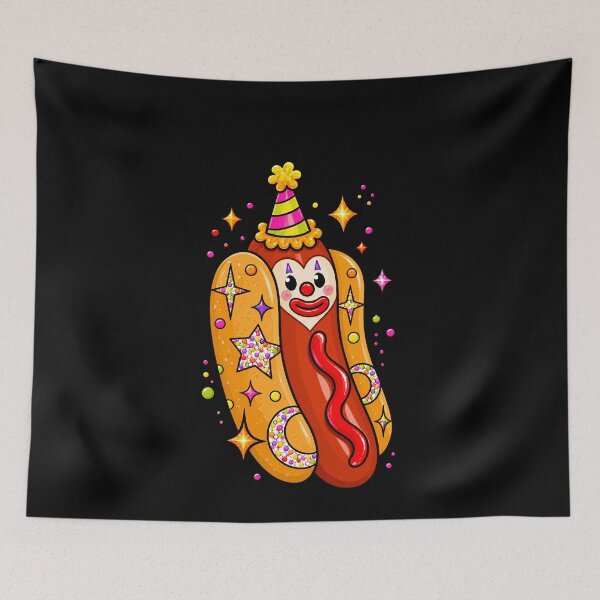 Item preview, Funny Hot Dog Clown With Party Hat designed and sold by elderberry.