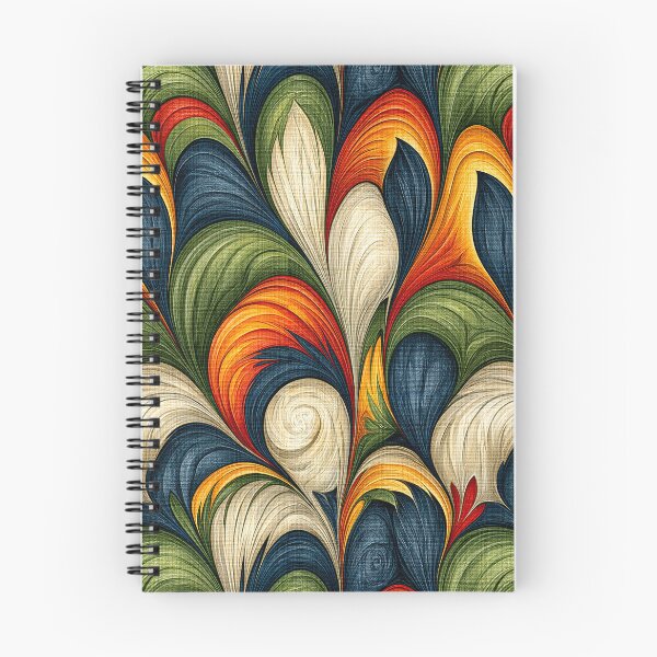 Item preview, Fiery Amber and Teal Feathered Marble Swirls designed and sold by Piotrek0001.