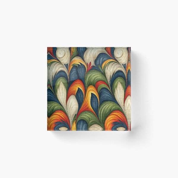 Item preview, Fiery Amber and Teal Feathered Marble Swirls designed and sold by Piotrek0001.