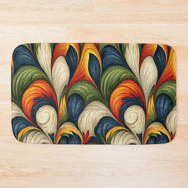 Item preview, Fiery Amber and Teal Feathered Marble Swirls designed and sold by Piotrek0001.