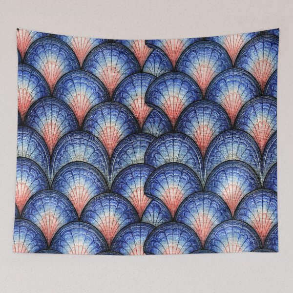 Item preview, Scalloped Scale Marbling in Deep Indigo designed and sold by Piotrek0001.