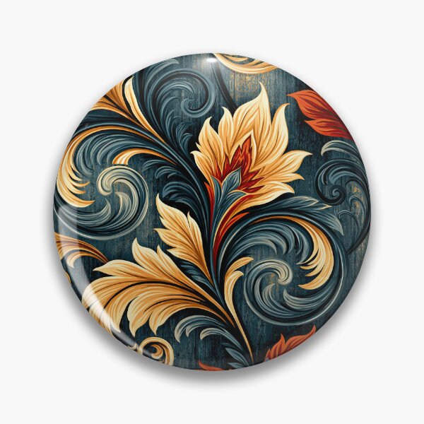 Item preview, Ornate Dark Floral Marbling with Gold Accents designed and sold by Piotrek0001.