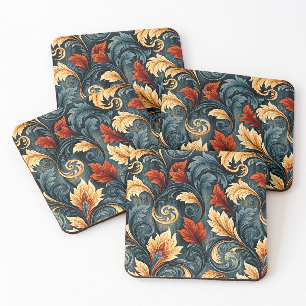 Item preview, Ornate Dark Floral Marbling with Gold Accents designed and sold by Piotrek0001.