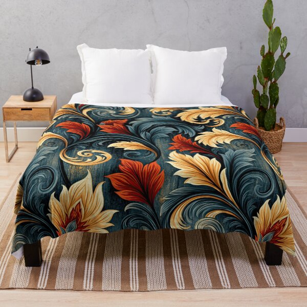 Item preview, Ornate Dark Floral Marbling with Gold Accents designed and sold by Piotrek0001.