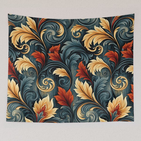 Item preview, Ornate Dark Floral Marbling with Gold Accents designed and sold by Piotrek0001.