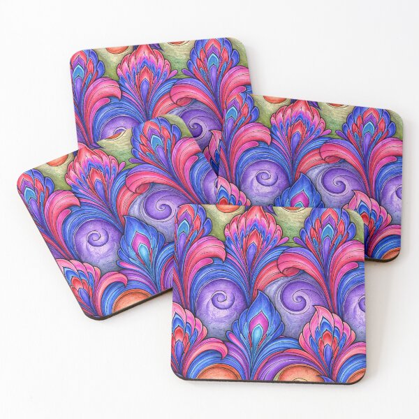 Item preview, Royal Purple and Magenta Feathered Marbling designed and sold by Piotrek0001.