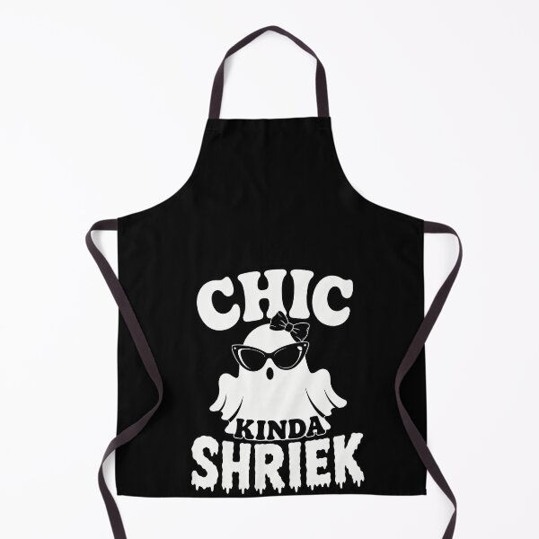 Item preview, Funny Kinda Chic Kinda Shriek Cute Ghost Halloween Pun Art designed and sold by elderberry.