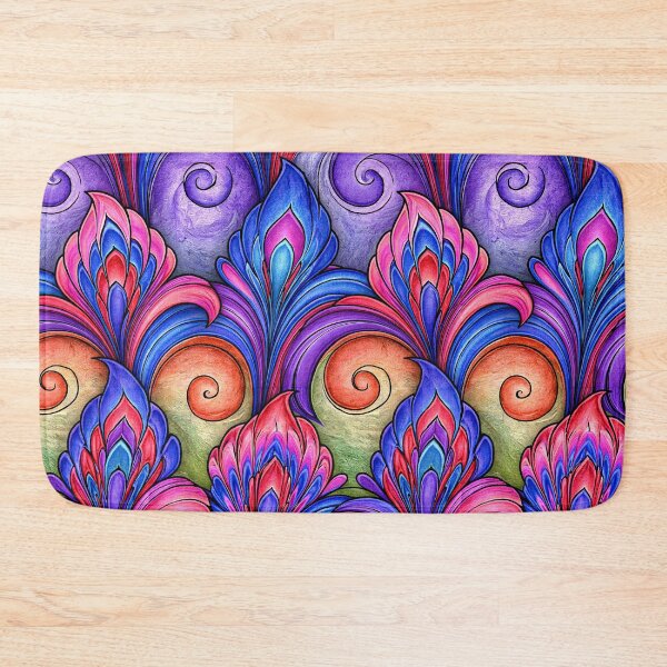 Item preview, Royal Purple and Magenta Feathered Marbling designed and sold by Piotrek0001.