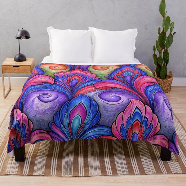 Item preview, Royal Purple and Magenta Feathered Marbling designed and sold by Piotrek0001.