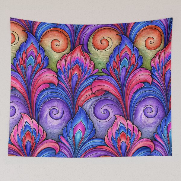 Item preview, Royal Purple and Magenta Feathered Marbling designed and sold by Piotrek0001.