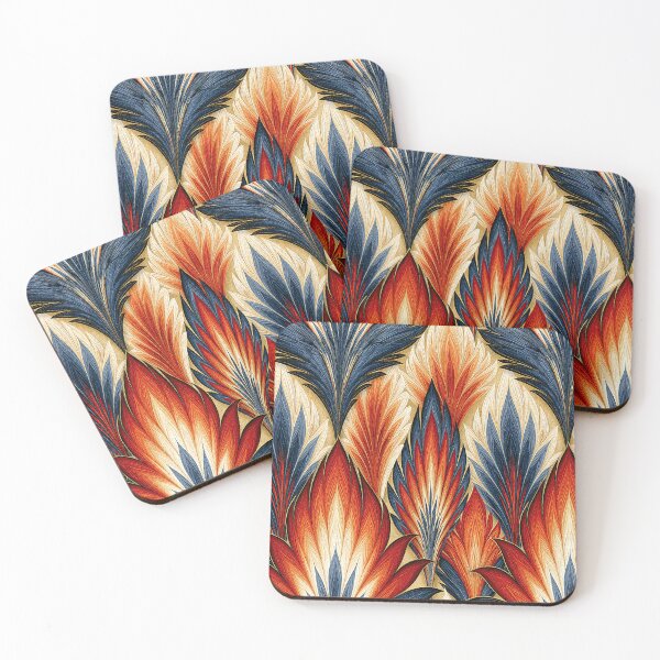 Item preview, Vivid Red and Amber Feathered Marbling Art designed and sold by Piotrek0001.