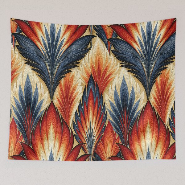 Item preview, Vivid Red and Amber Feathered Marbling Art designed and sold by Piotrek0001.