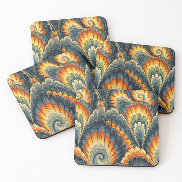 Item preview, Golden Ochre and Teal Fluid Swirl Pattern designed and sold by Piotrek0001.