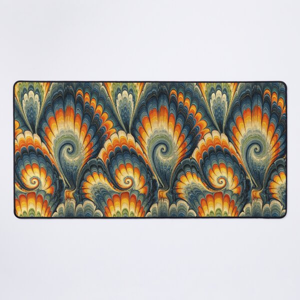 Item preview, Golden Ochre and Teal Fluid Swirl Pattern designed and sold by Piotrek0001.