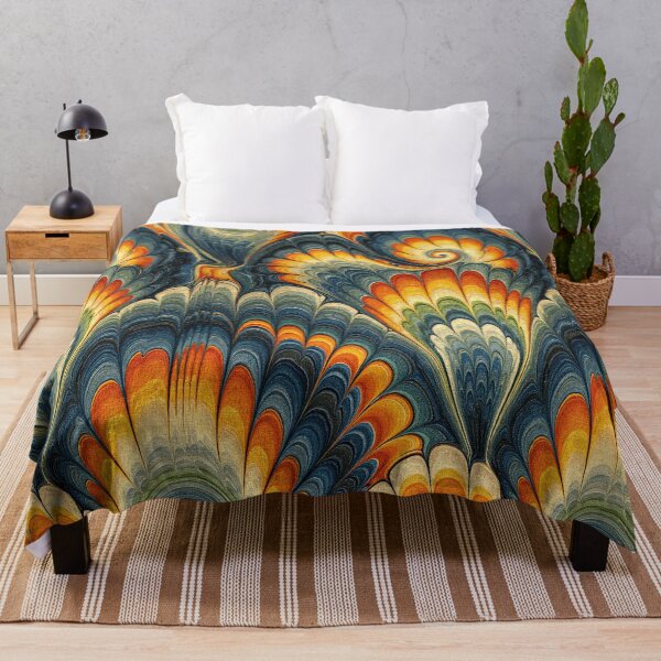 Item preview, Golden Ochre and Teal Fluid Swirl Pattern designed and sold by Piotrek0001.