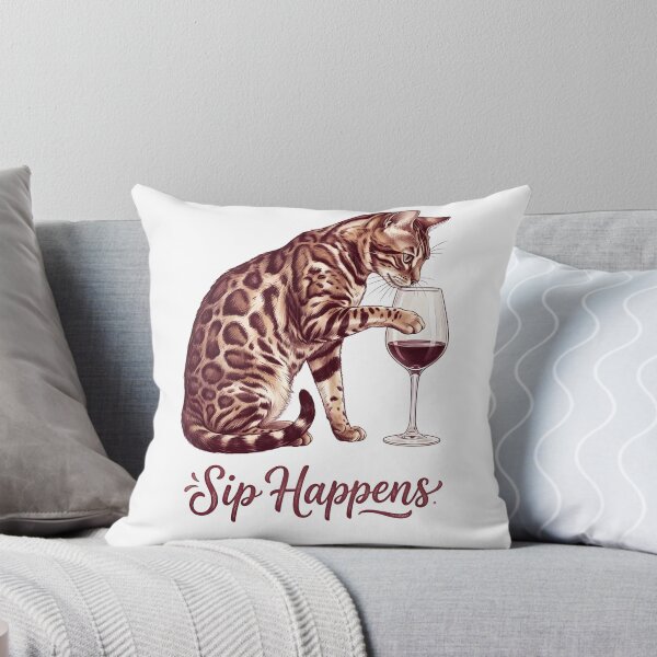 Item preview, Sip Happens – Funny Cat Wine Lover Design designed and sold by Kayshies8120.