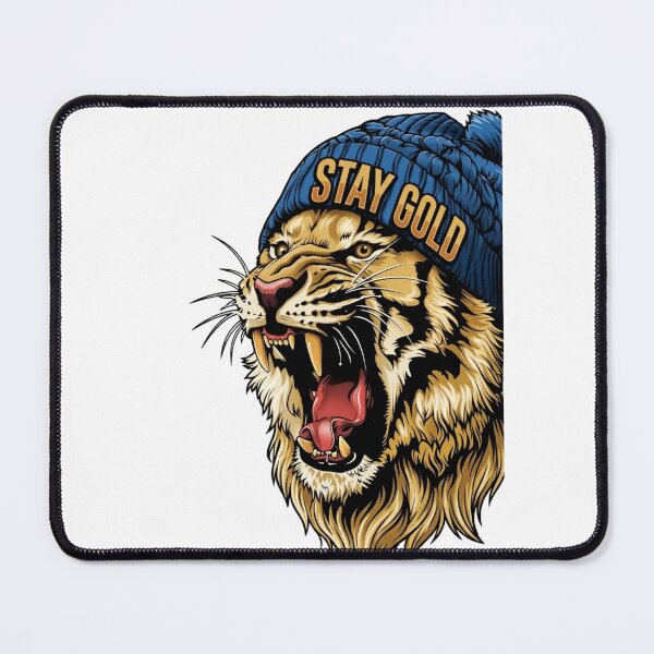 Item preview, Stay Gold Roaring Tiger in Blue Beanie Hat designed and sold by PinkGothica.