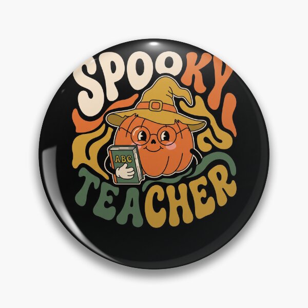 Item preview, Teacher Pumpkin Halloween Spooky Teacher Retro Groovy designed and sold by MTRBSK11.