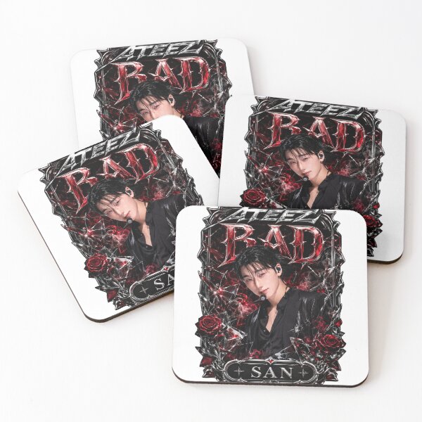 Item preview, ATEEZ San BAD Song Vintage Leather Harness Graphic Fan Art designed and sold by Valeree Store.
