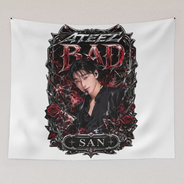 Item preview, ATEEZ San BAD Song Vintage Leather Harness Graphic Fan Art designed and sold by Valeree Store.