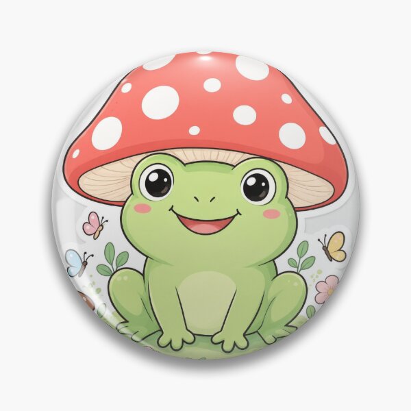 Item preview, Cute Mushroom Frog Sticker | Kawaii Cottagecore Frog | Nature Vinyl Sticker designed and sold by usaniya.