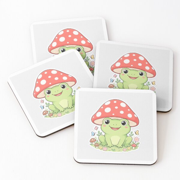 Item preview, Cute Mushroom Frog Sticker | Kawaii Cottagecore Frog | Nature Vinyl Sticker designed and sold by usaniya.
