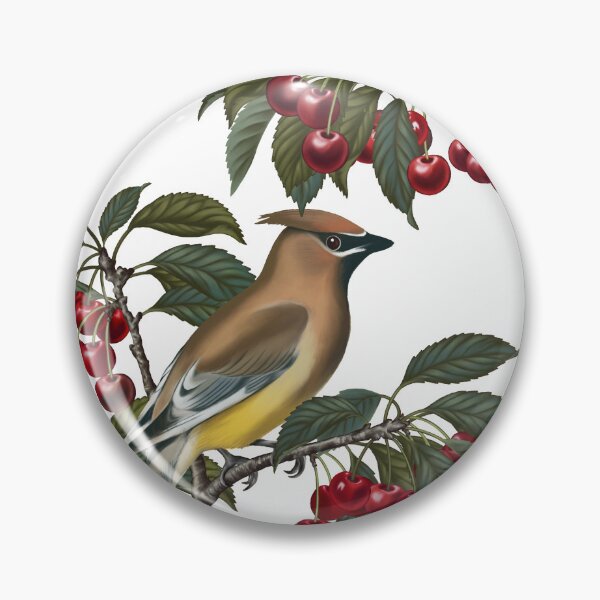Item preview, Cedar Waxwings on Cherry tree designed and sold by Art_By_Wing.